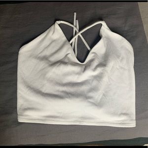 Garage Clothing White Halter Crop Top
